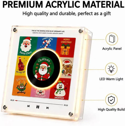 Vinyl Record Night Light Rotating NFC-Activated Magnetic Mount