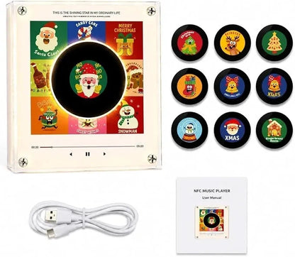 Vinyl Record Night Light Rotating NFC-Activated Magnetic Mount