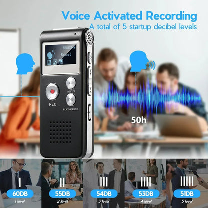 Voice Recorder Voice-Activated WAV Compact Design