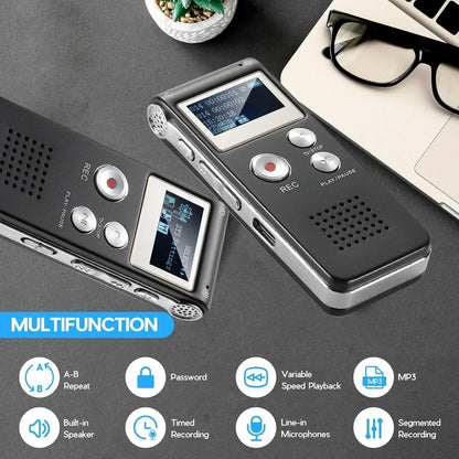 Voice Recorder Voice-Activated WAV Compact Design