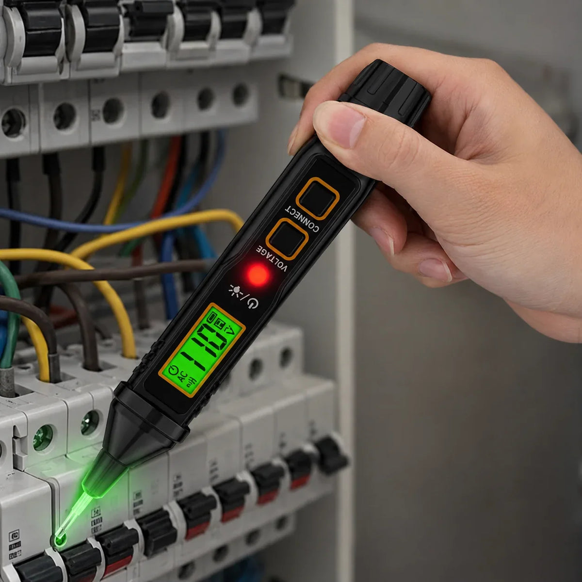 Voltage Tester Pen Non-Contact LCD Display 12–300V AC