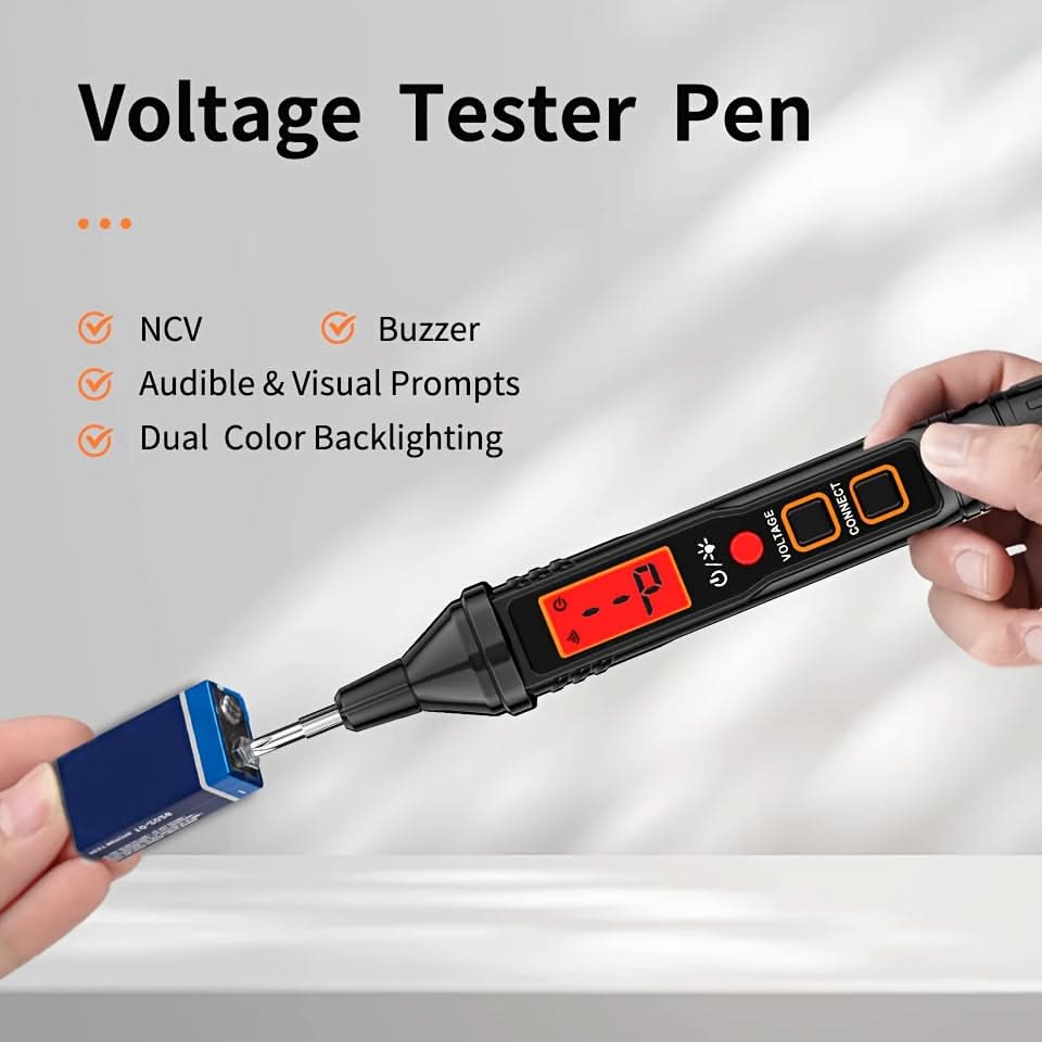 Voltage Tester Pen Non-Contact LCD Display 12–300V AC