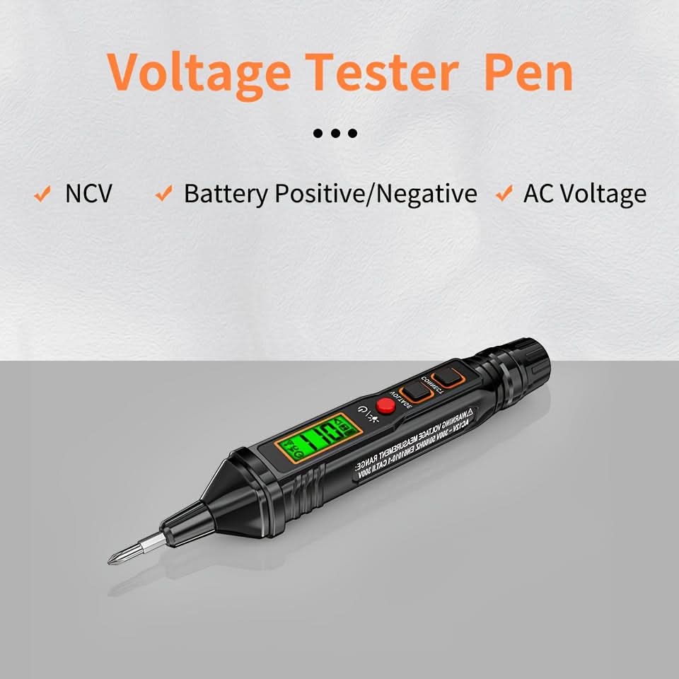 Voltage Tester Pen Non-Contact LCD Display 12–300V AC