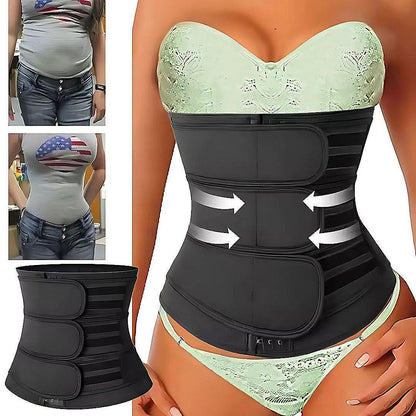 Waist Trainer Belt Triple Compression Breathable Neoprene Adjustable Fit