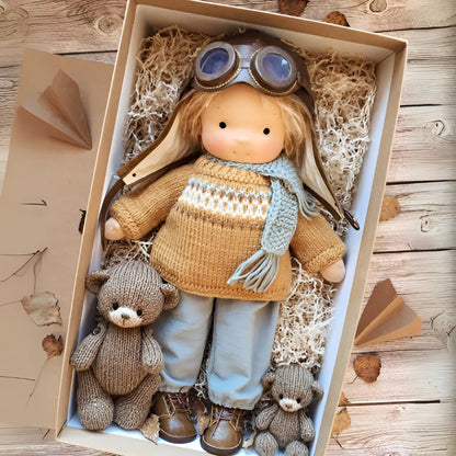Waldorf Doll Soft Cotton Exterior Wool Filling