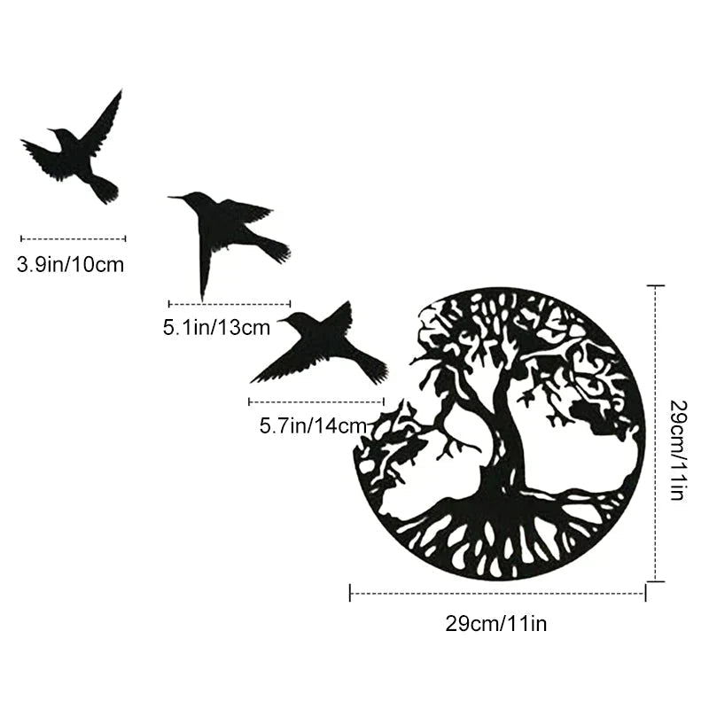 Wall Art Black Metal Tree Of Life