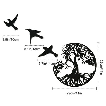 Wall Art Black Metal Tree Of Life