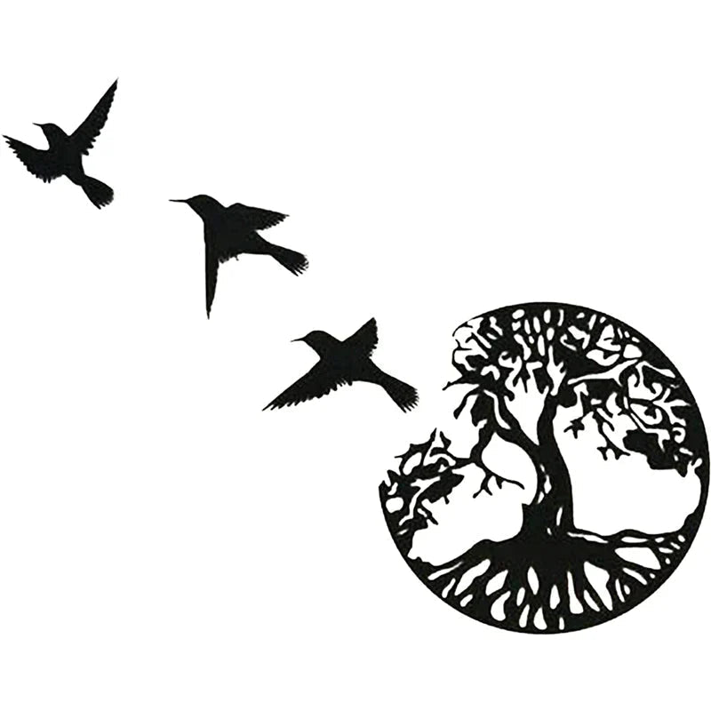 Wall Art Black Metal Tree Of Life