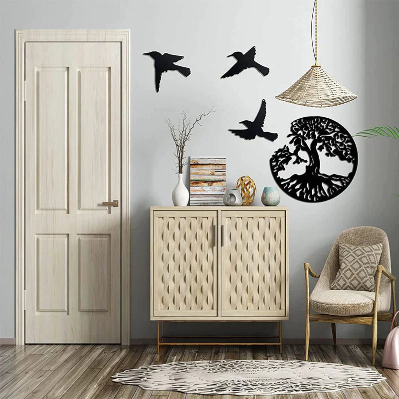 Wall Art Black Metal Tree Of Life