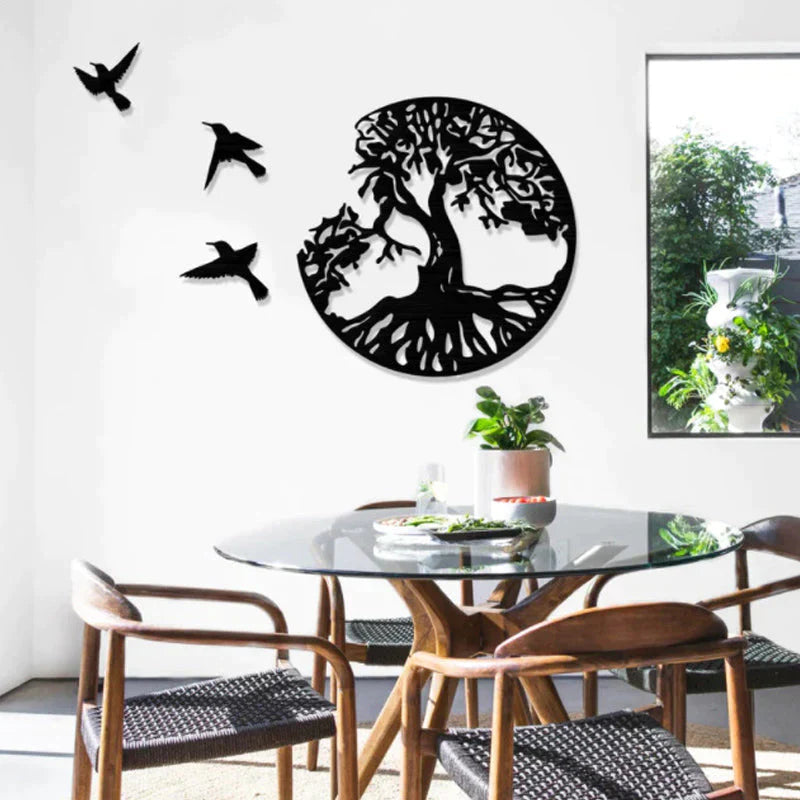 Wall Art Black Metal Tree Of Life