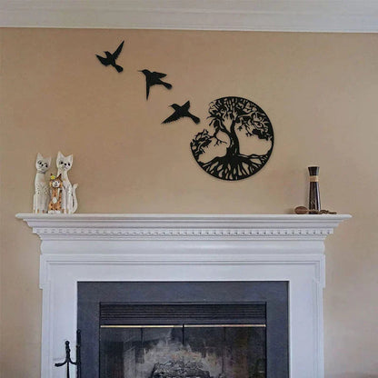 Wall Art Black Metal Tree Of Life