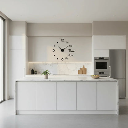 Wall Clock 3D Acrylic Silent Quartz Movement Drill-Free Installation
