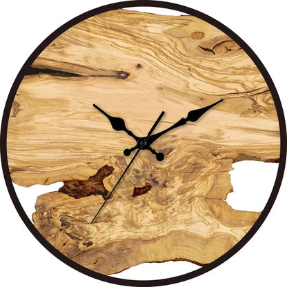 Wall Clock Natural Wood & Resin Silent Quartz