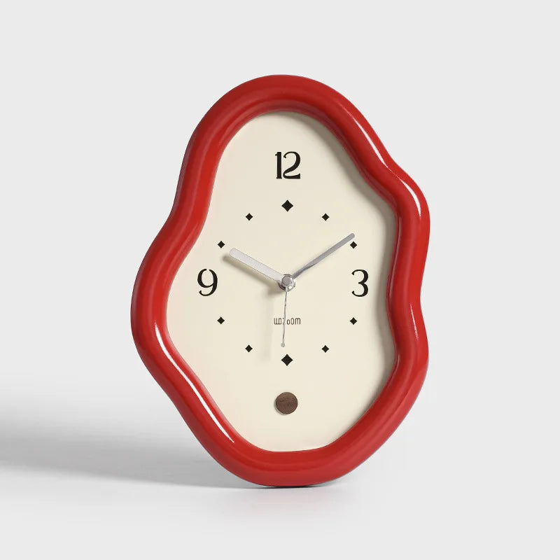 Wall Clock Organic Sculptural Design High-Gloss Finish