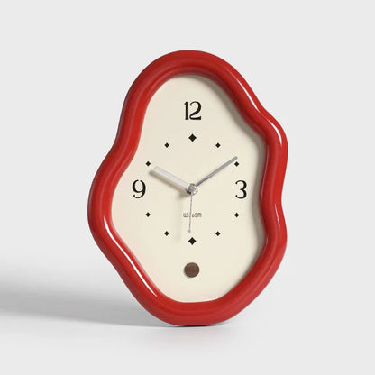 Wall Clock Organic Sculptural Design High-Gloss Finish