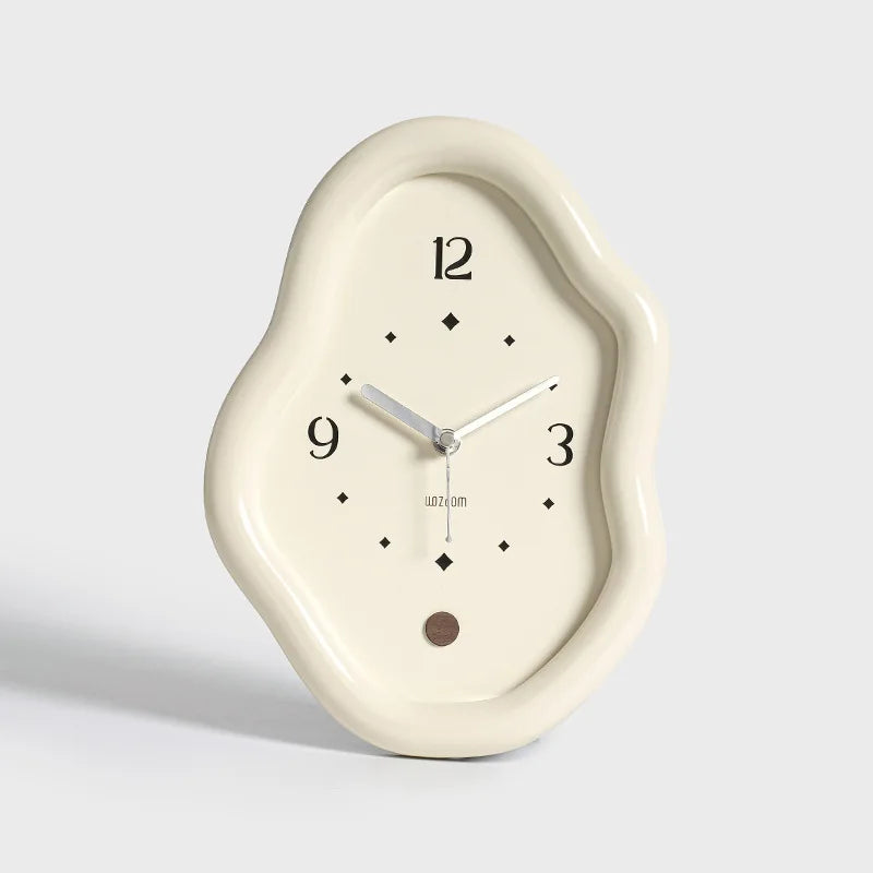 Wall Clock Organic Sculptural Design High-Gloss Finish