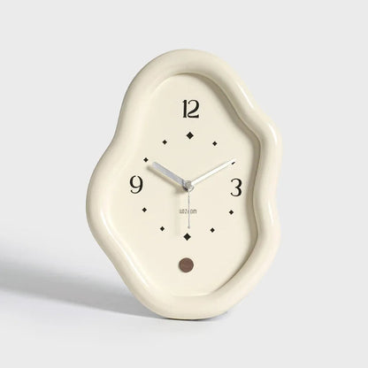 Wall Clock Organic Sculptural Design High-Gloss Finish