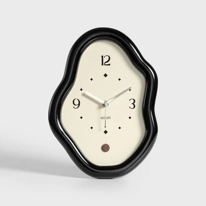 Wall Clock Organic Sculptural Design High-Gloss Finish