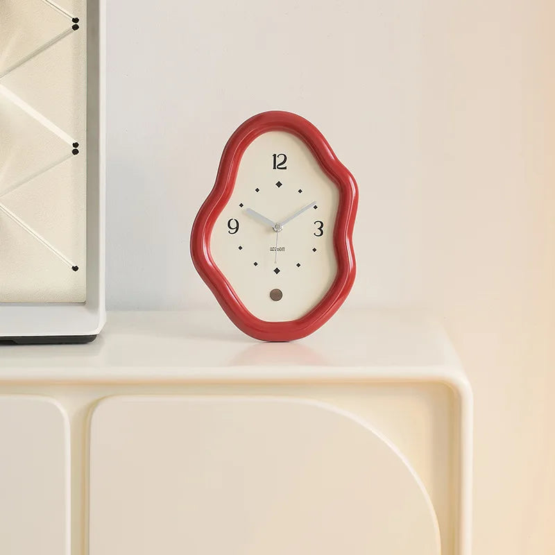 Wall Clock Organic Sculptural Design High-Gloss Finish