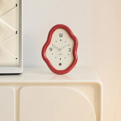 Wall Clock Organic Sculptural Design High-Gloss Finish