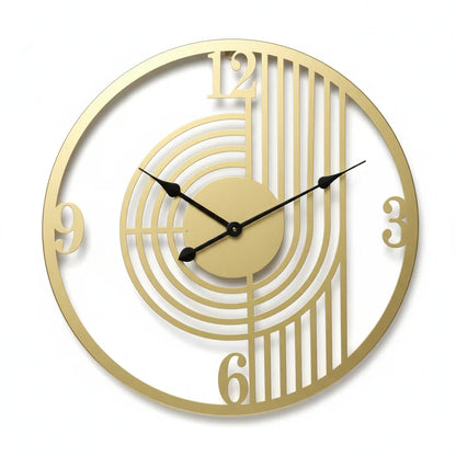 Wall Clock Silent Non-Ticking 3D Iron Frame 15.75 Inch
