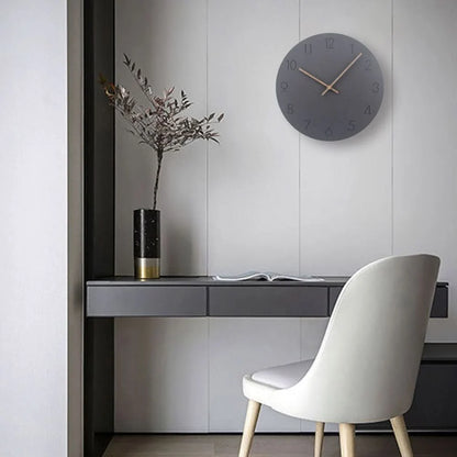 Wall Clock Silent Non-Ticking Walnut Wood Hands Minimalist Design