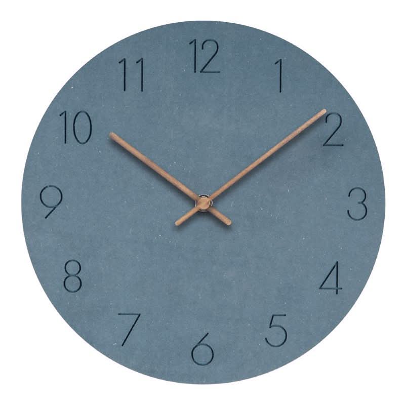 Wall Clock Silent Non-Ticking Walnut Wood Hands Minimalist Design