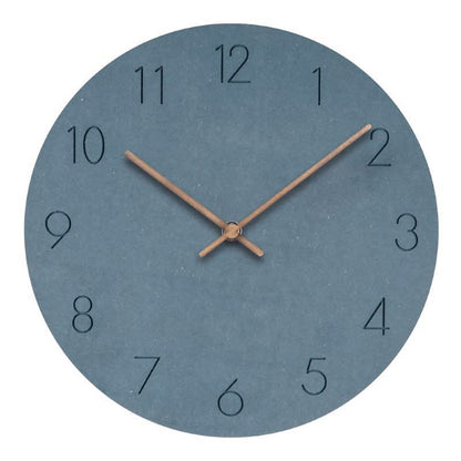 Wall Clock Silent Non-Ticking Walnut Wood Hands Minimalist Design