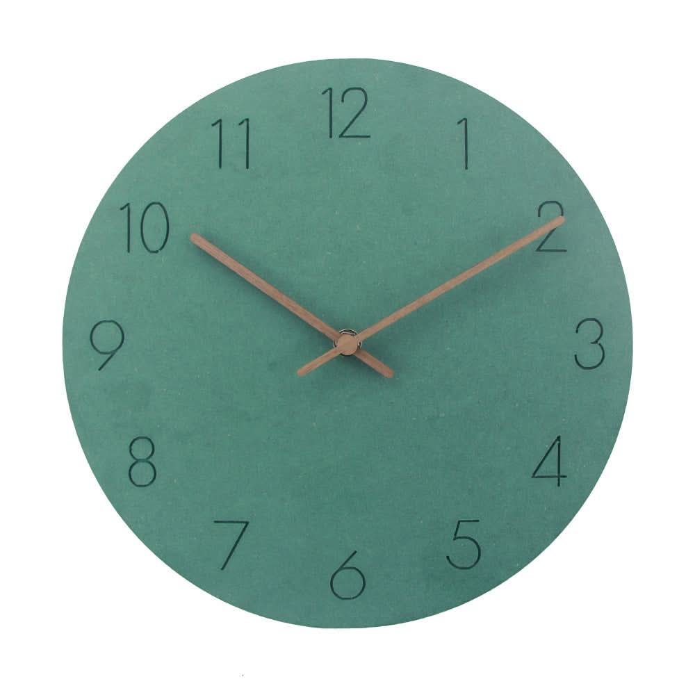 Wall Clock Silent Non-Ticking Walnut Wood Hands Minimalist Design