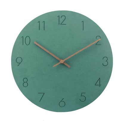 Wall Clock Silent Non-Ticking Walnut Wood Hands Minimalist Design