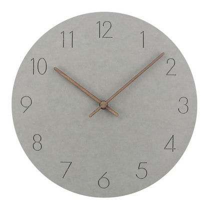 Wall Clock Silent Non-Ticking Walnut Wood Hands Minimalist Design