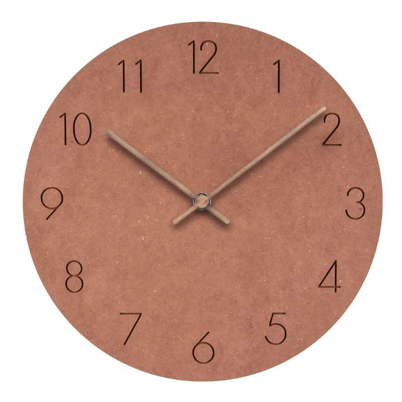 Wall Clock Silent Non-Ticking Walnut Wood Hands Minimalist Design
