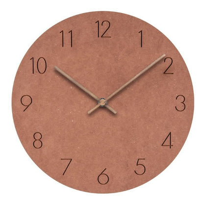 Wall Clock Silent Non-Ticking Walnut Wood Hands Minimalist Design