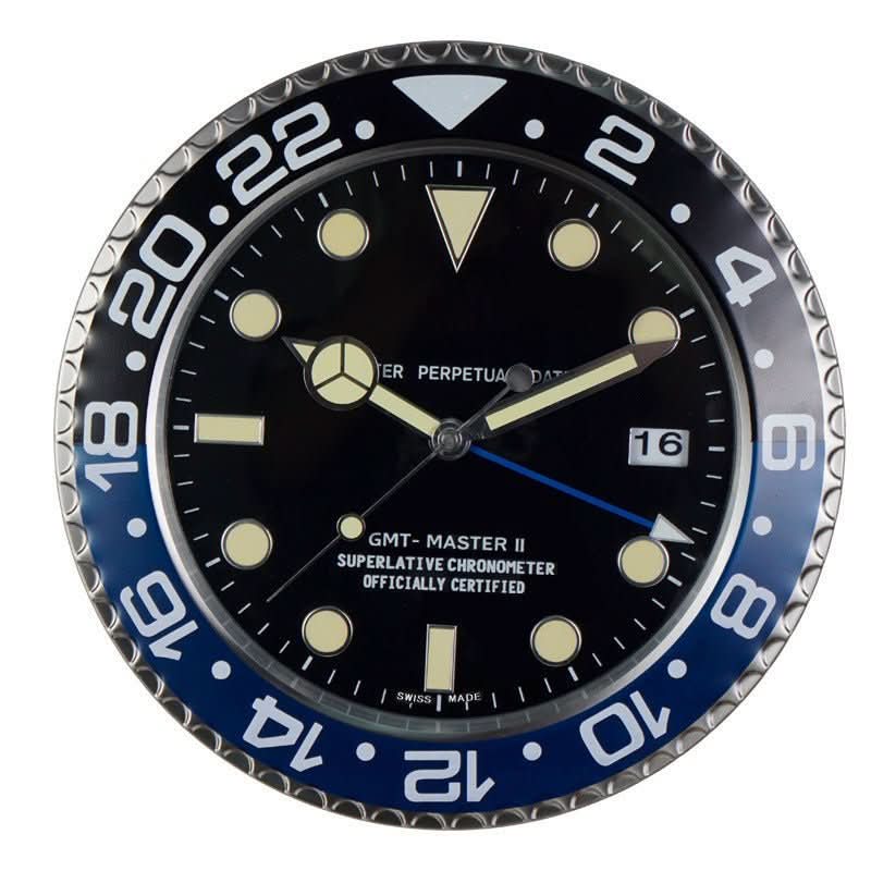 Wall Clock Silent Operation Luminous Hands Stainless Steel Frame 13-Inch