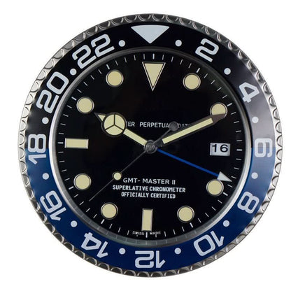 Wall Clock Silent Operation Luminous Hands Stainless Steel Frame 13-Inch