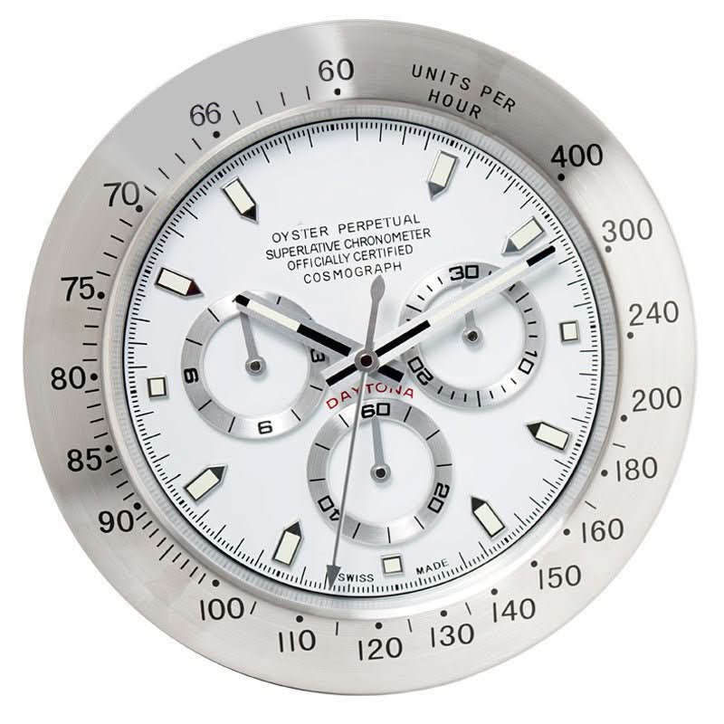 Wall Clock Silent Operation Luminous Hands Stainless Steel Frame 13-Inch