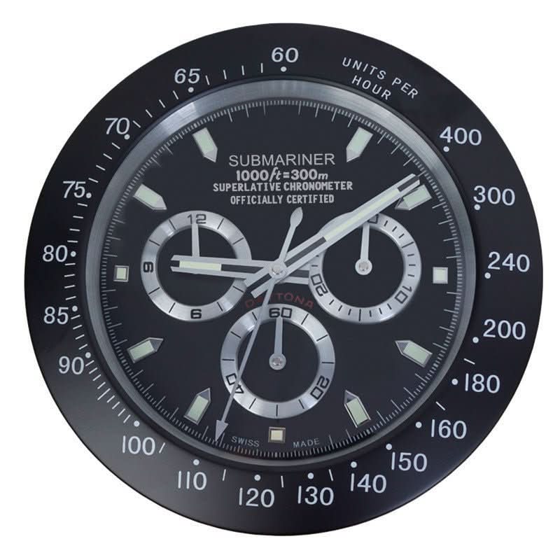 Wall Clock Silent Operation Luminous Hands Stainless Steel Frame 13-Inch