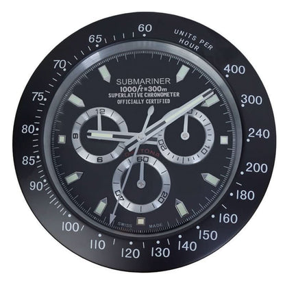 Wall Clock Silent Operation Luminous Hands Stainless Steel Frame 13-Inch