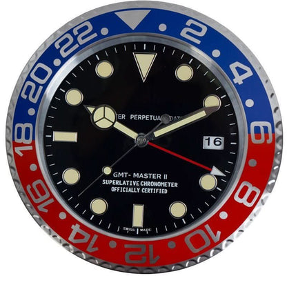 Wall Clock Silent Operation Luminous Hands Stainless Steel Frame 13-Inch
