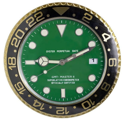 Wall Clock Silent Operation Luminous Hands Stainless Steel Frame 13-Inch