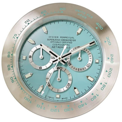 Wall Clock Silent Operation Luminous Hands Stainless Steel Frame 13-Inch