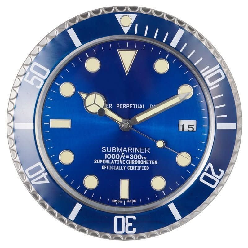 Wall Clock Silent Operation Luminous Hands Stainless Steel Frame 13-Inch