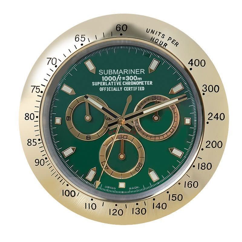 Wall Clock Silent Operation Luminous Hands Stainless Steel Frame 13-Inch