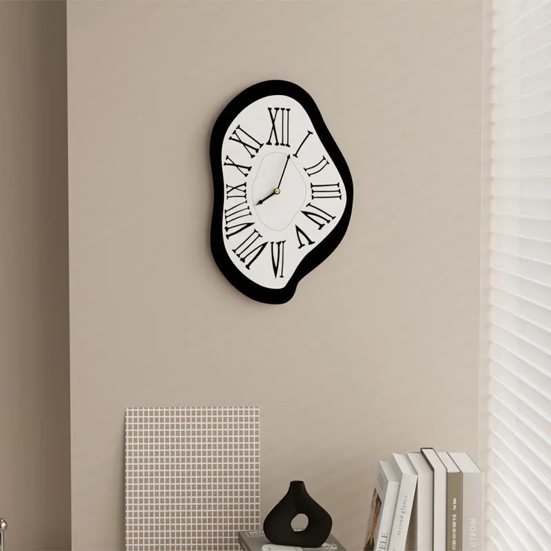 Wall Clock Silent Quartz Acrylic Distorted Roman Numerals