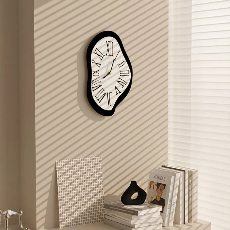 Wall Clock Silent Quartz Acrylic Distorted Roman Numerals