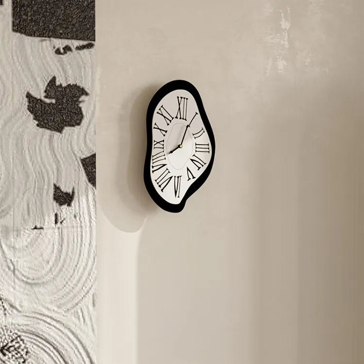 Wall Clock Silent Quartz Acrylic Distorted Roman Numerals