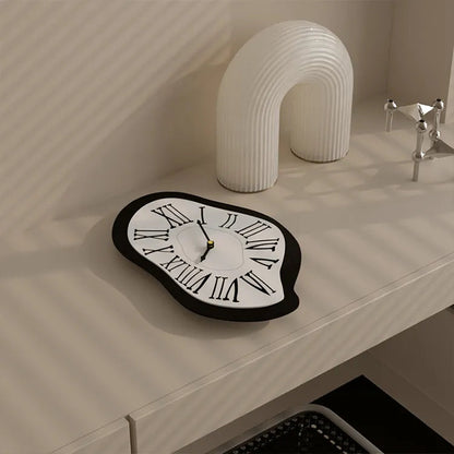 Wall Clock Silent Quartz Acrylic Distorted Roman Numerals