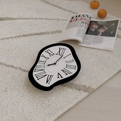Wall Clock Silent Quartz Acrylic Distorted Roman Numerals
