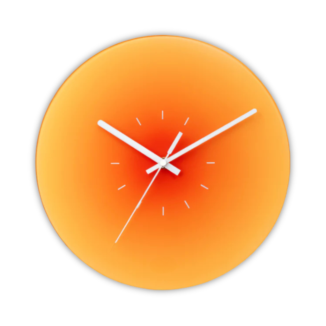 Wall Clock Silent Quartz Glass Face & Gradient Colors