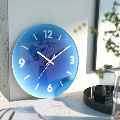 Wall Clock Silent Quartz Glass Face & Gradient Colors